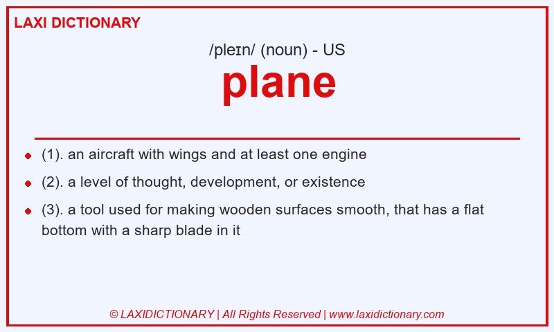 Definition plane in American English