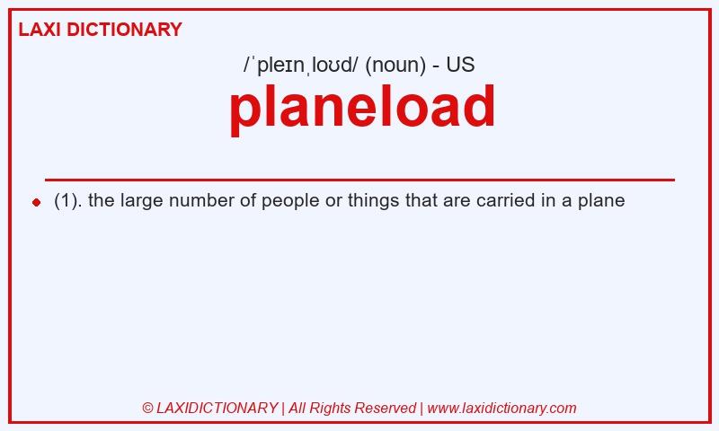 Definition planeload in American English