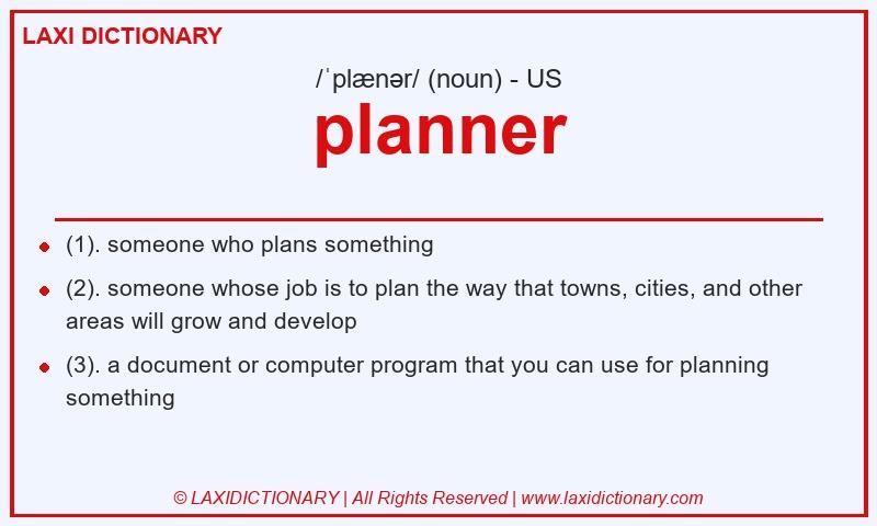 Definition planner in American English