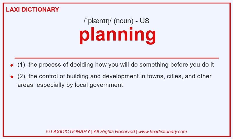 Definition planning in American English