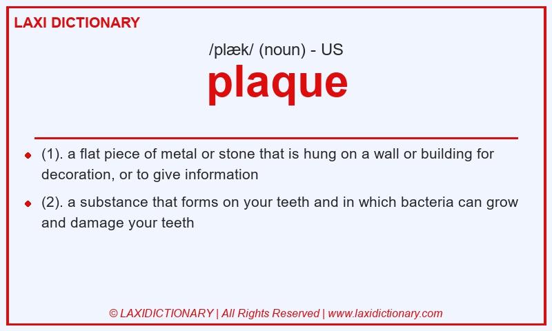 Definition plaque in American English