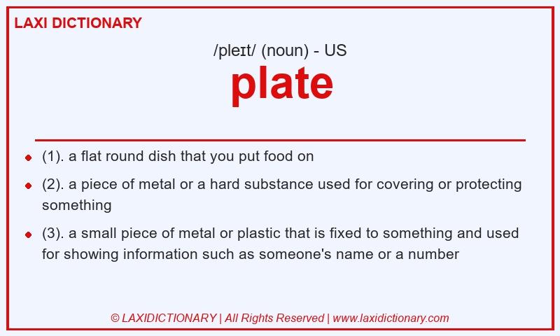 Definition plate in American English