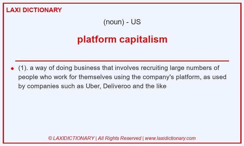 Definition platform capitalism in American English