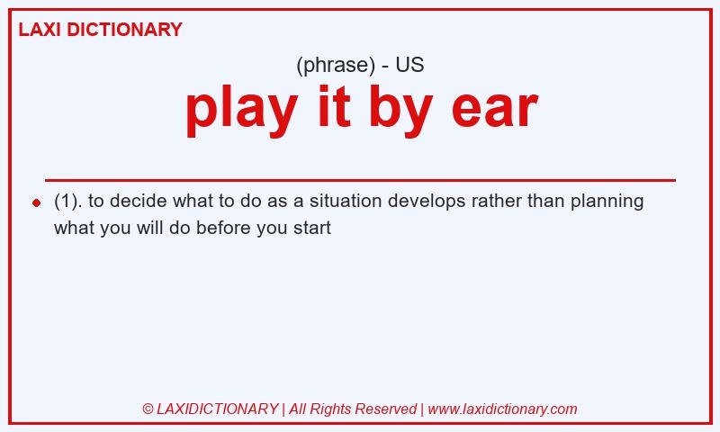 Definition play it by ear in American English