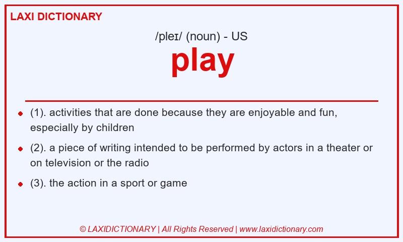 Definition play in American English