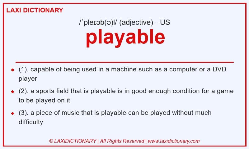 Definition playable in American English