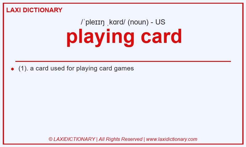 Definition playing card in American English