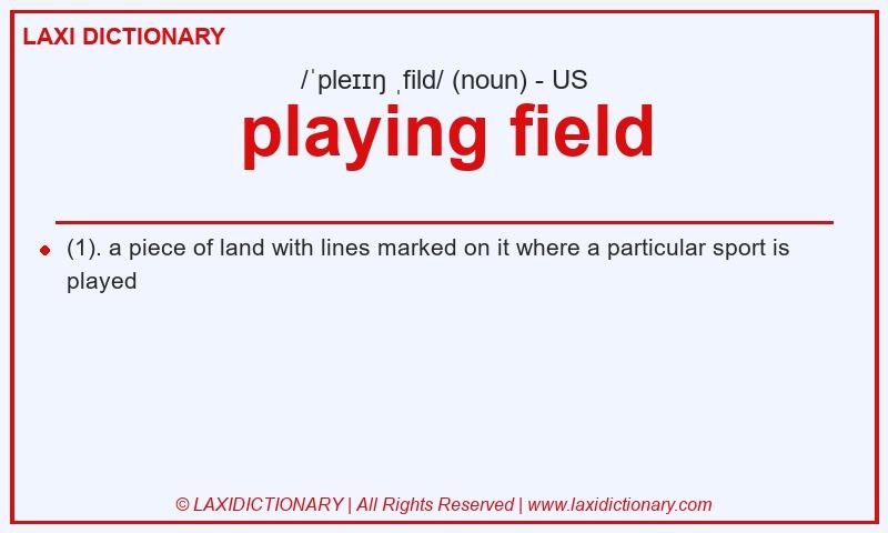 Definition playing field in American English