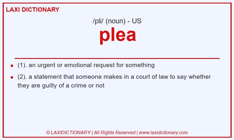 Definition plea in American English