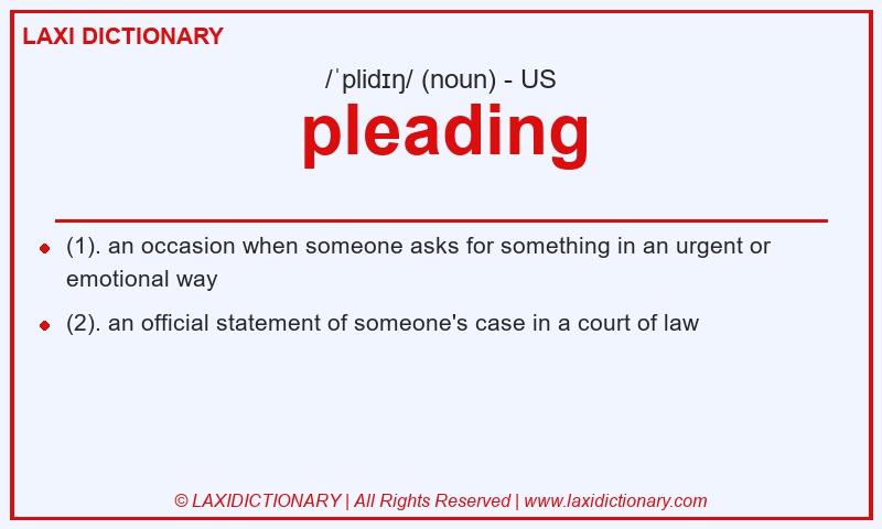 Definition pleading in American English