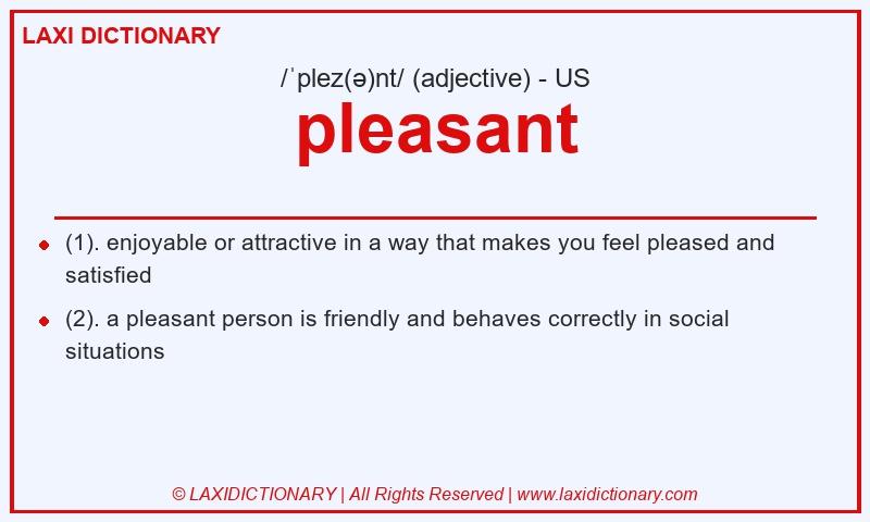 Definition pleasant in American English