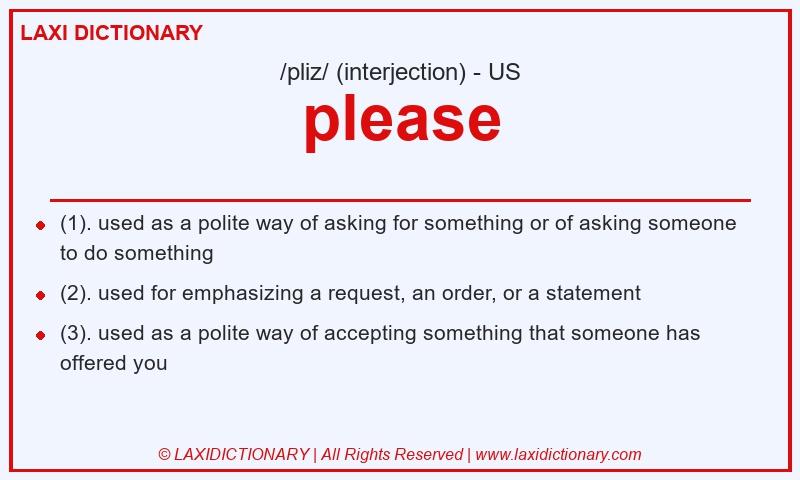 Definition please in American English