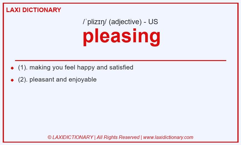 Definition pleasing in American English