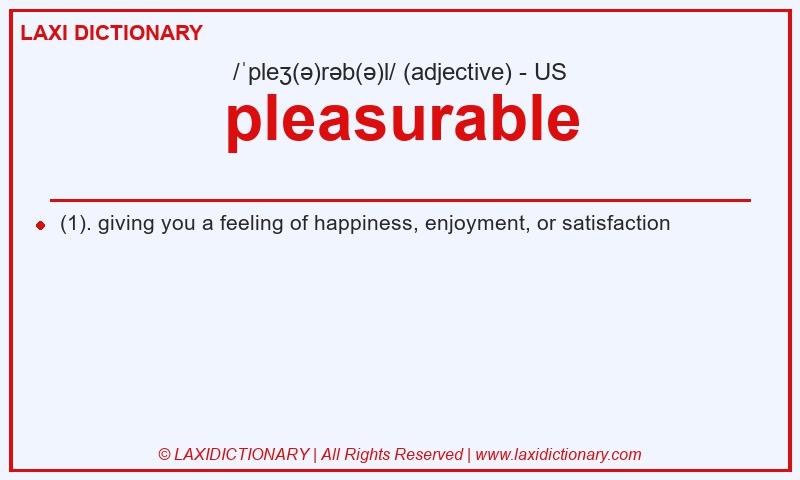 Definition pleasurable in American English