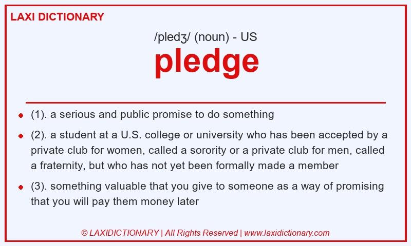Definition pledge in American English