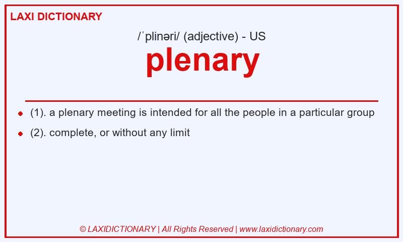 Definition plenary in American English