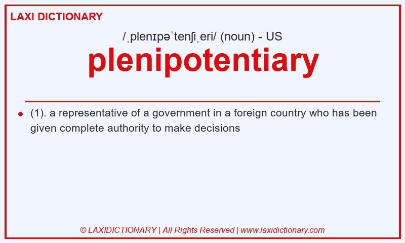 Definition plenipotentiary in American English