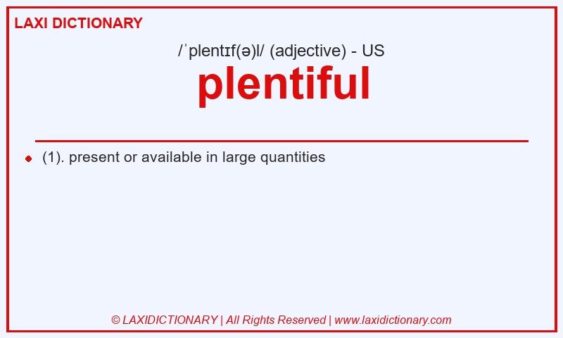 Definition plentiful in American English
