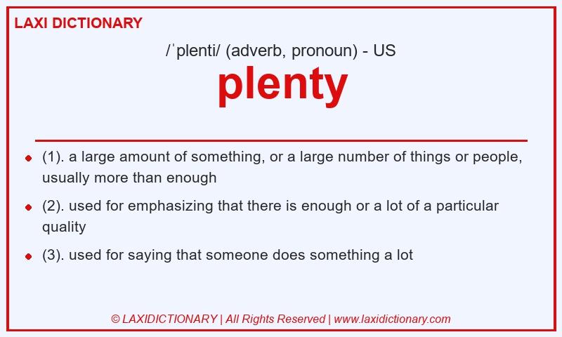 Definition plenty in American English