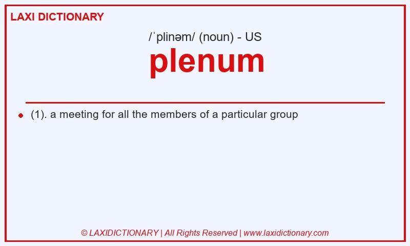 Definition plenum in American English