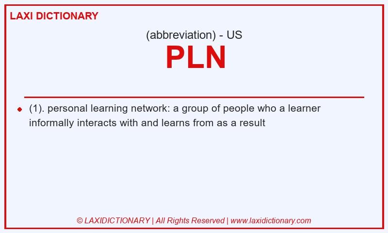 Definition PLN in American English