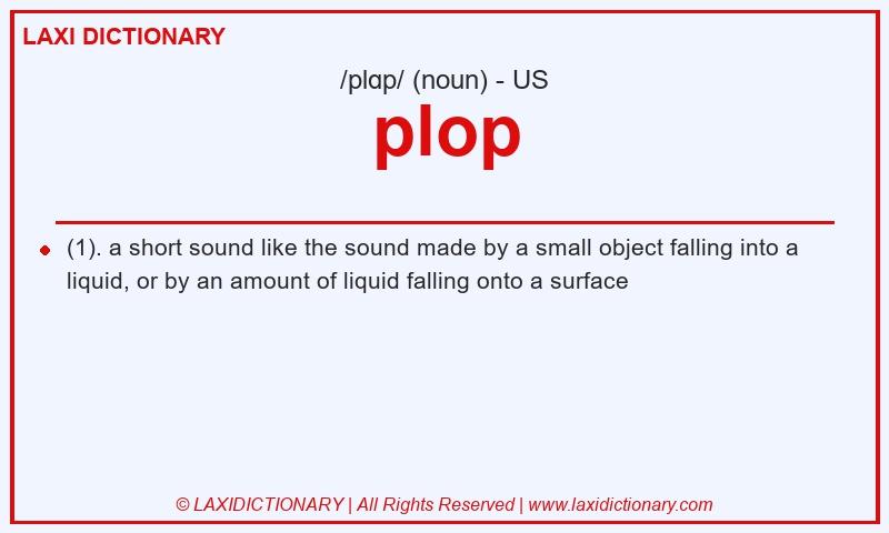 Definition plop in American English
