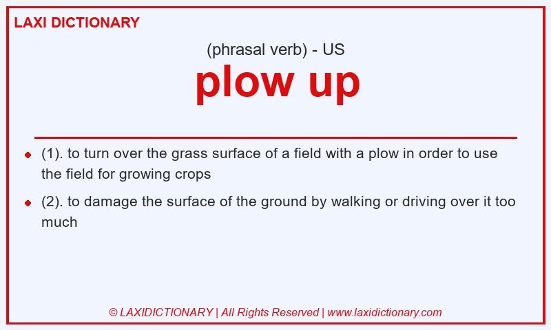 Definition plow up in American English