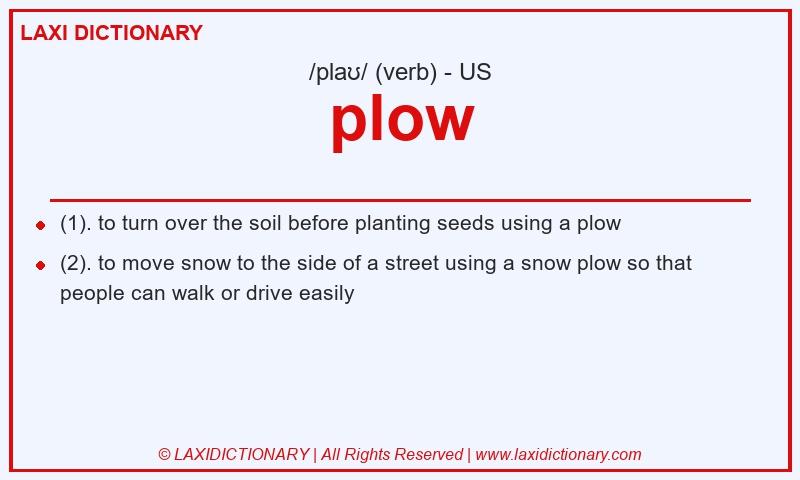 Definition plow in American English