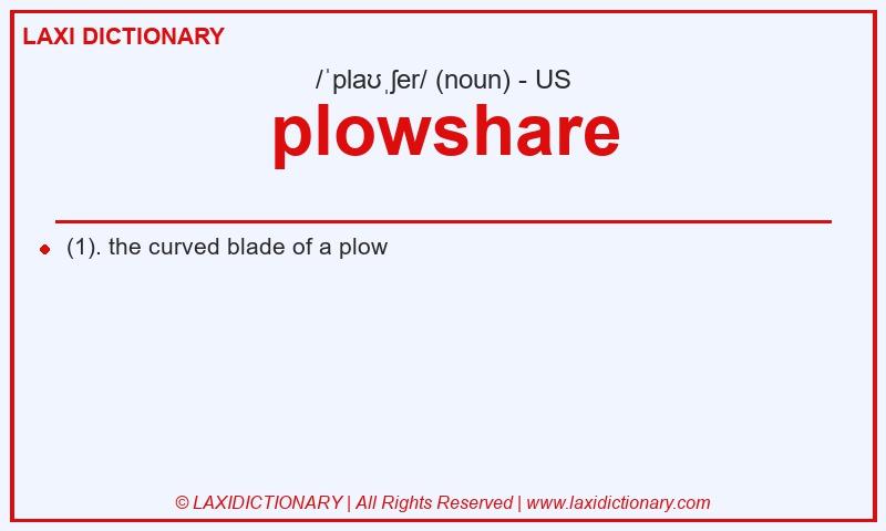 Definition plowshare in American English