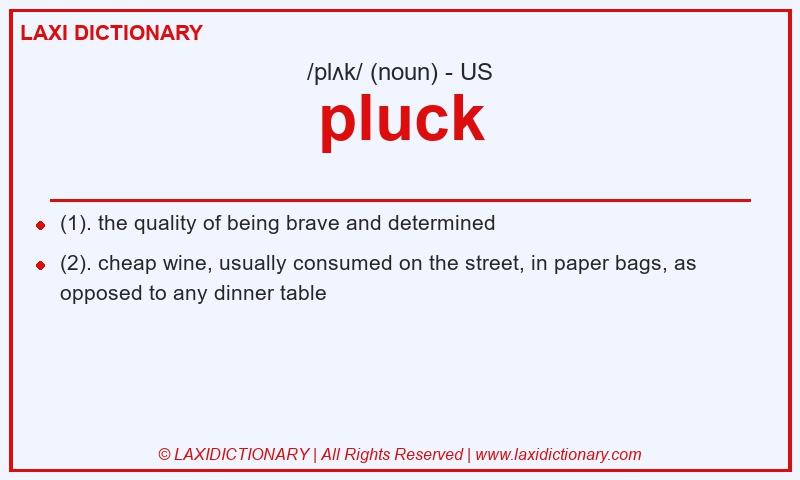 Definition pluck in American English