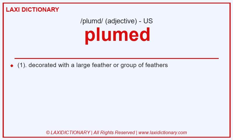 Definition plumed in American English