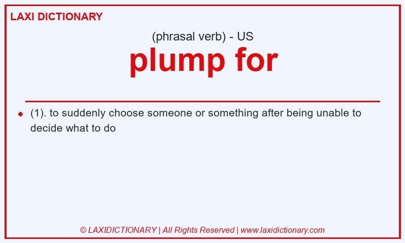 Definition plump for in American English