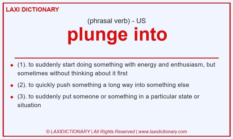 Definition plunge into in American English