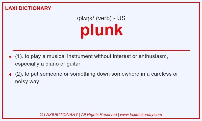 Definition plunk in American English