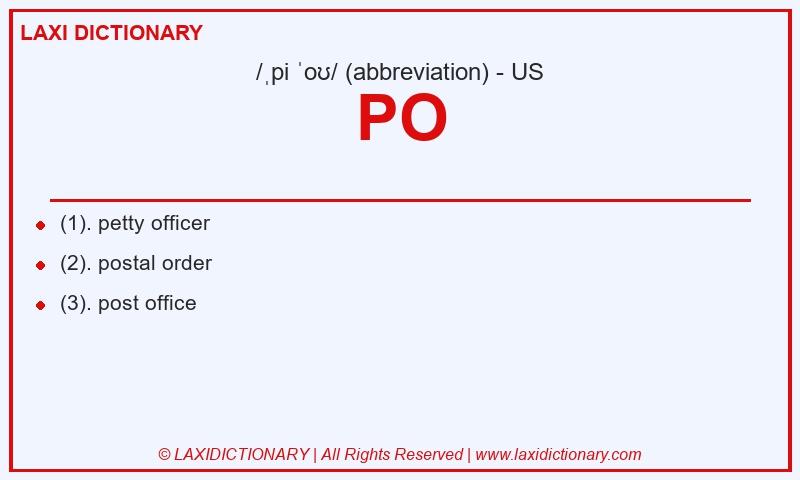 Definition PO in American English