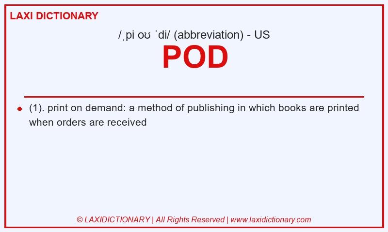 Definition POD in American English