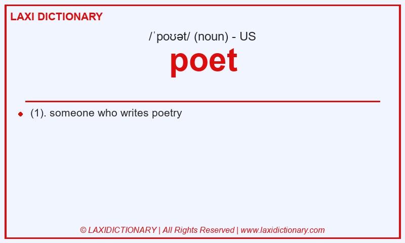 Definition poet in American English