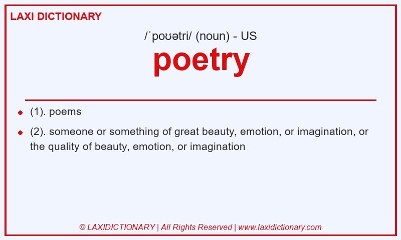 Definition poetry in American English