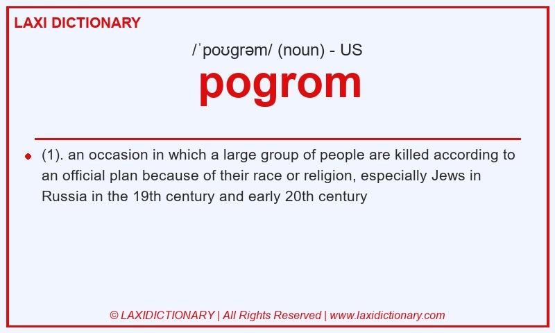 Definition pogrom in American English