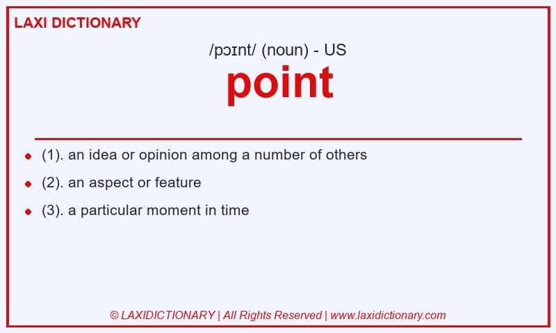 Definition point in American English