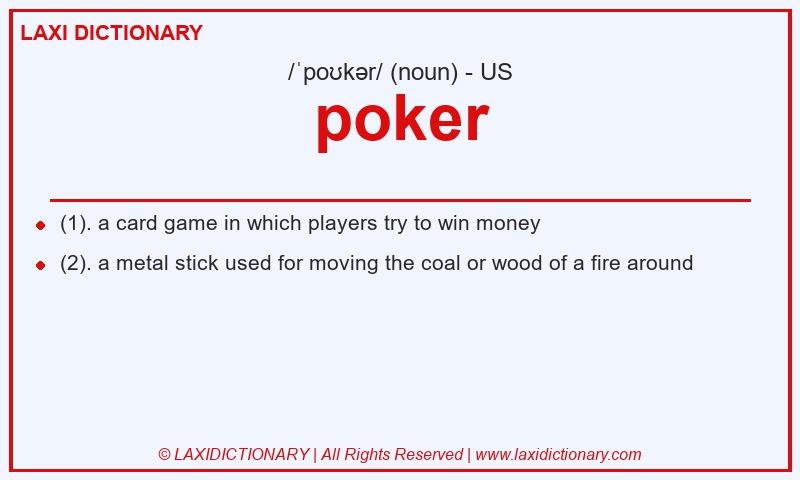 Definition poker in American English