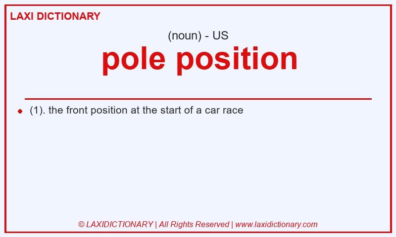 Definition pole position in American English