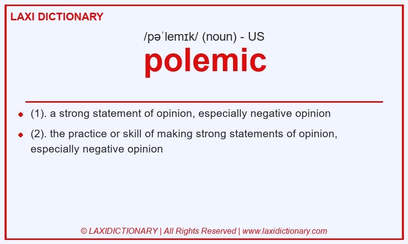 Definition polemic in American English