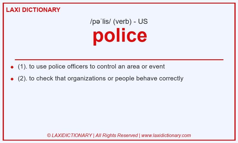 Definition police in American English