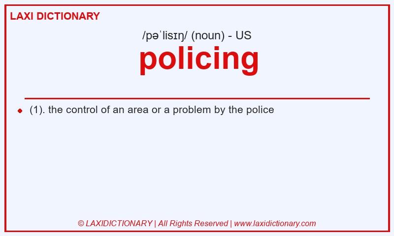 Definition policing in American English