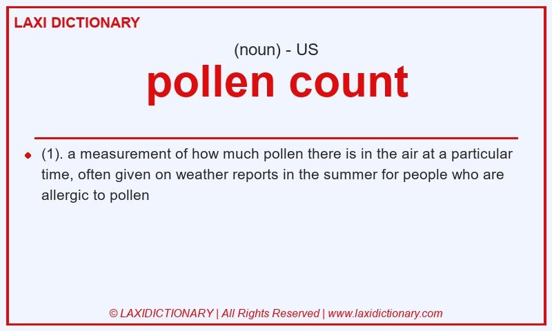 Definition pollen count in American English