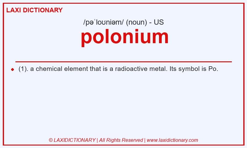 Definition polonium in American English