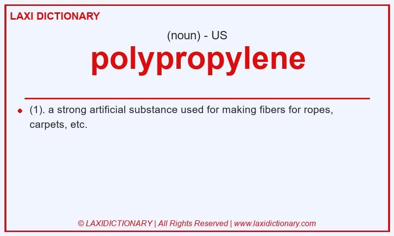 Definition polypropylene in American English