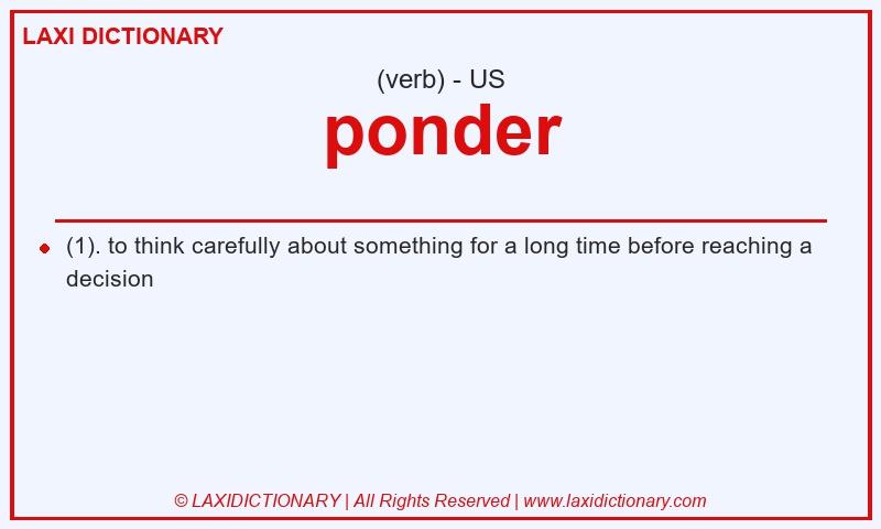 Definition ponder in American English