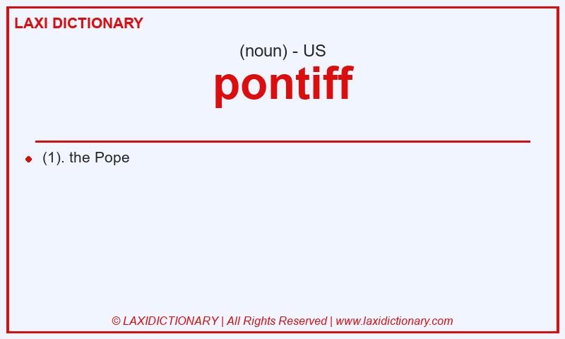 Definition pontiff in American English